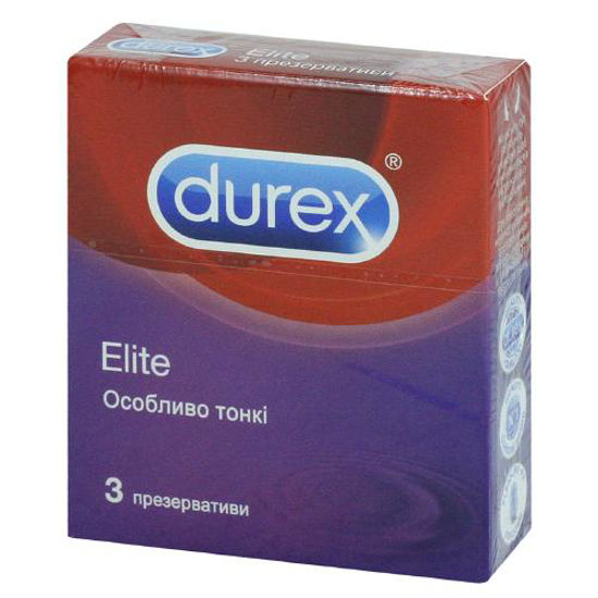 Презервативи латексні з силіконовою змазкою Durex Elite (Дюрекс Еліта) №3